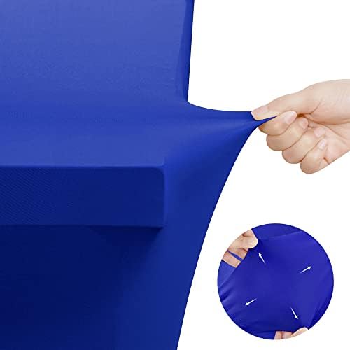 Utopia Kitchen Spandex Tablecloth 10 Pack [6FT, Royal Blue] Tight, Fitted, Washable and Wrinkle Resistant Stretch Table Cloth Rectangle Cover for Trade Show, Weddings & Parties [72Lx30Wx30H Inch]