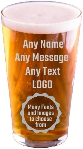 Personalized Laser Engraved Pint Glass - Custom Text & Designs - Unique Gift for Birthdays, Weddings, & More