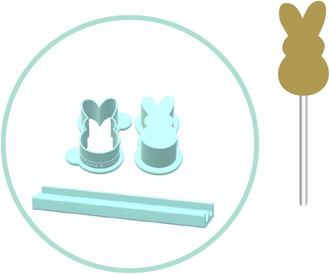 Standard Bunny Cake Pop Mold | Options: Cutter, Popper, Multi Popper and 9in Tray (Single Cake Pop Mold with Tray)