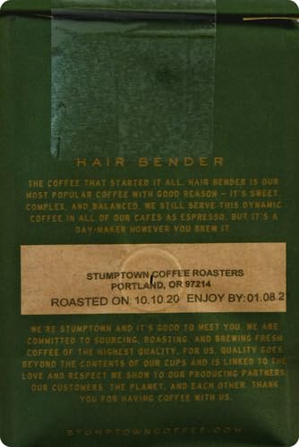 Stumptown Coffee Roasters, Medium Roast Ground Coffee - Hair Bender 12 Ounce Bag, Flavor Notes of Citrus and Dark Chocolate (Pack of 2)