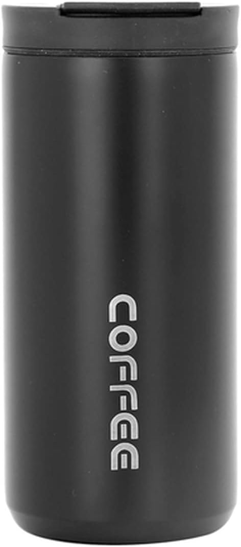350ml/500ml Double Stainless Steel 304 Coffee Mug Leak-Proof Mug Travel Portable Thermal Cup Insulation Water Bottle(Black 350ml)