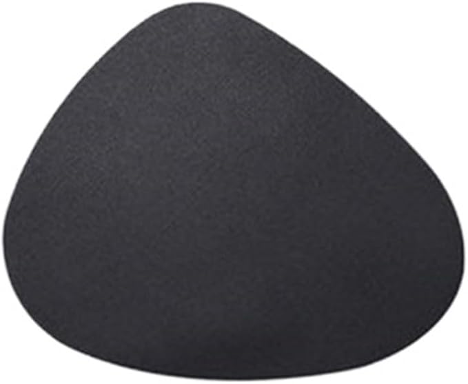 Oval PU Leather Coaster Cup Mat Waterproof Heat-Insulated Pad Drink Holder Desktop Decoration Chic Placemat(Black)