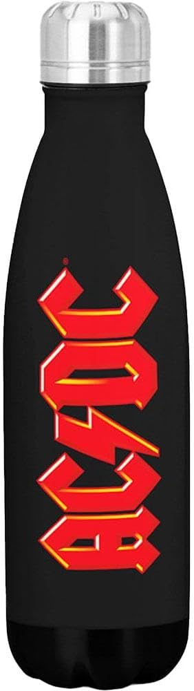 Rocksax AC/DC Classic Logo Vacuum Insulated Stainless Steel Water Bottle – 16.9 fl oz Hot & Cold Rock Band Collectible Drink Bottle – 500 mL Capacity