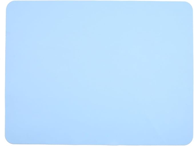 Silicone Placemat Food-Grade Non-Slip Waterproof Dining Stain Table Mat Heat Dishwasher Safe(Light Blue)