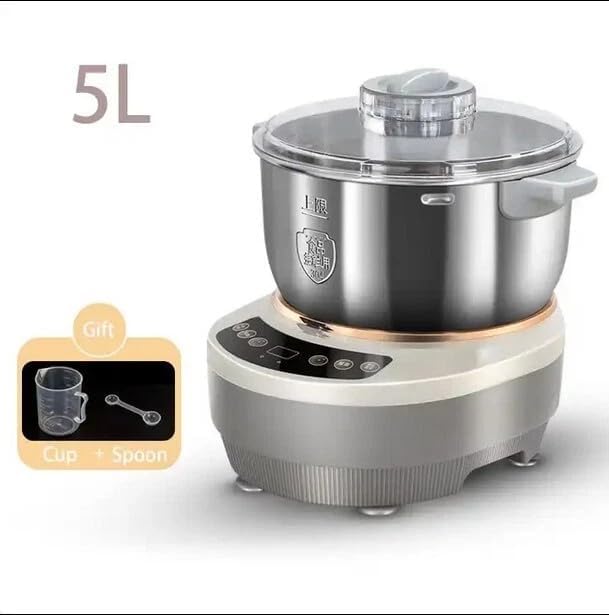 5L/7L Heavy Duty Spiral Dough Mixer - Commercial Grade Bread Maker & Dough Maker, Electric Mixing Machine with Stainless Steel Bowl (Grey-5L)