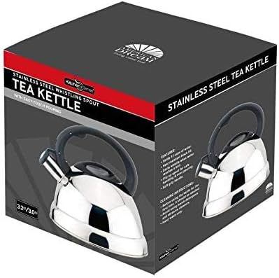 J&V TEXTILES Stainless Steel Whistling Tea Kettle, 3-Quart (Silver)*