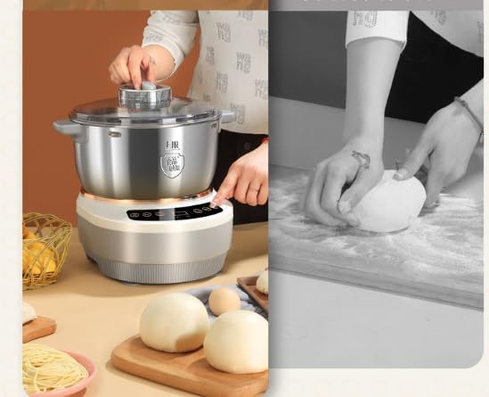 Automatic Dough Maker Machine with Fermentation, Stainless Steel Bread Pizza Pasta Kneading, Kitchen Mixer & Whisper-Quiet Motor (5L)