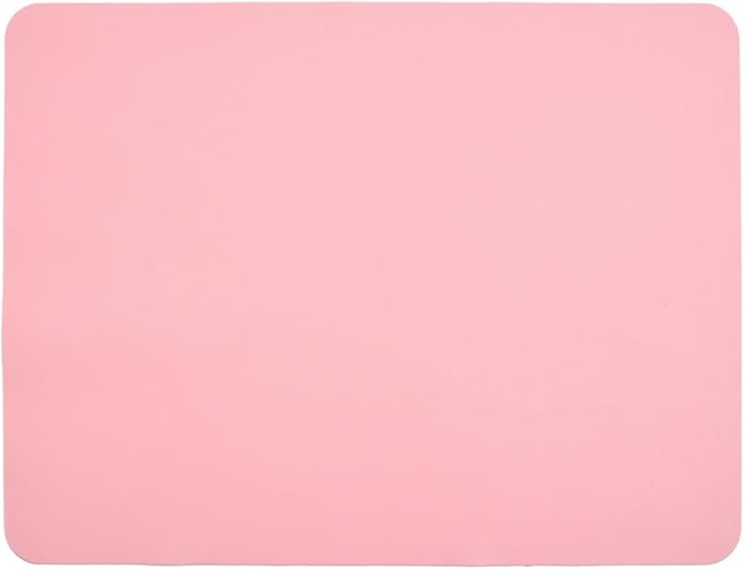 Silicone Placemat Food-Grade Non-Slip Waterproof Dining Stain Table Mat Heat Dishwasher Safe(Pink)