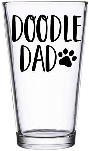 Doodle Dad™ - 16oz Pint Glass - Gift for Doodle Dog Lovers Doodle Mom Labradoodle Goldendoodle - Birthday Gift