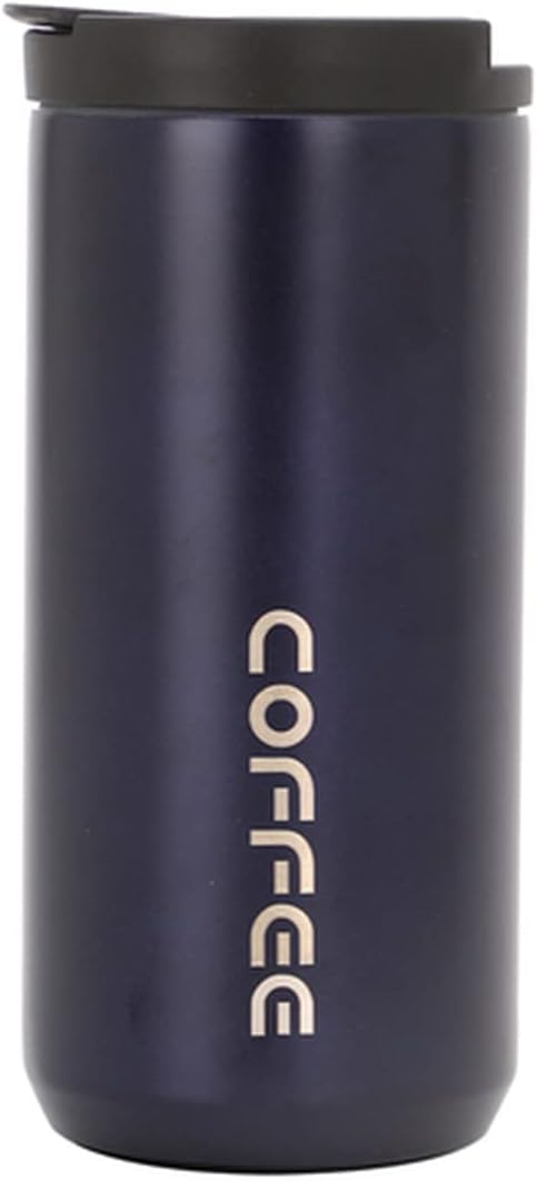 350ml/500ml Double Stainless Steel 304 Coffee Mug Leak-Proof Mug Travel Portable Thermal Cup Insulation Water Bottle(Deep Blue 350ml)