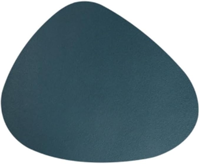 Oval PU Leather Coaster Cup Mat Waterproof Heat-Insulated Pad Drink Holder Desktop Decoration Chic Placemat(Dark Green)