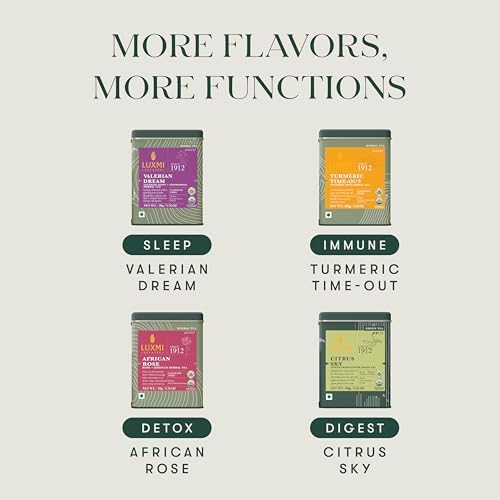 Luxmi Estates - Astounding Ashwagandha - Organic Loose Leaf Tea - 100g (50 Cups) | With Ashwagandha, Turmeric, Ginger, Lemongrass & More | Perfect Stress Relief Tea