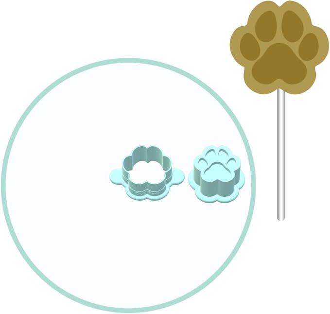 Dog Bone and Paw Cake Pop Molds | Deluxe Cutter, Popper, and Tray Option (Dog Paw Single Cake POP Mold)