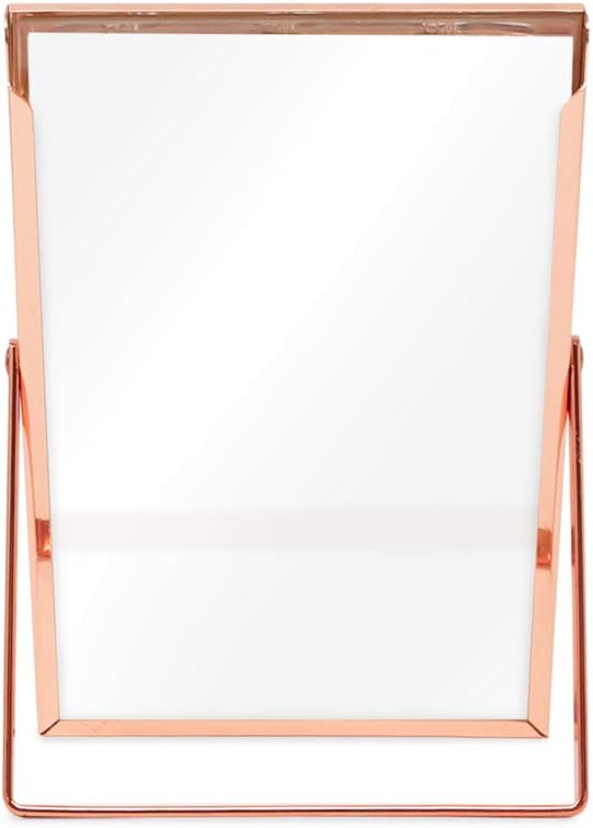Laura Ashley 4x6 Rose Gold Bamboo Metal Picture Frame (Vertical) with Pull-Out Easel Stand, Made for Tabletop, Counterspace, Shelf and Desk