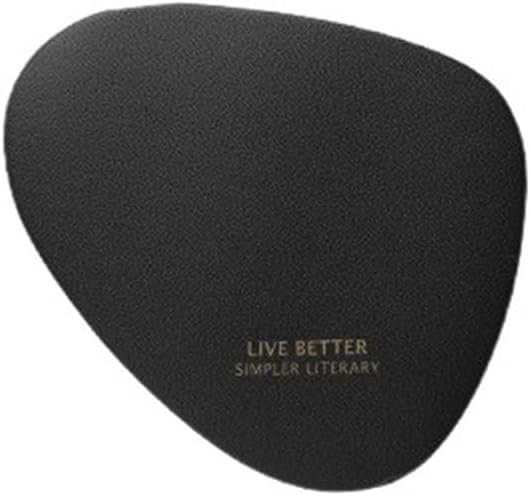 Decorative Coffee Coasters PU Leather Placemat European Style Table Mat Home Decoration(Black Small)