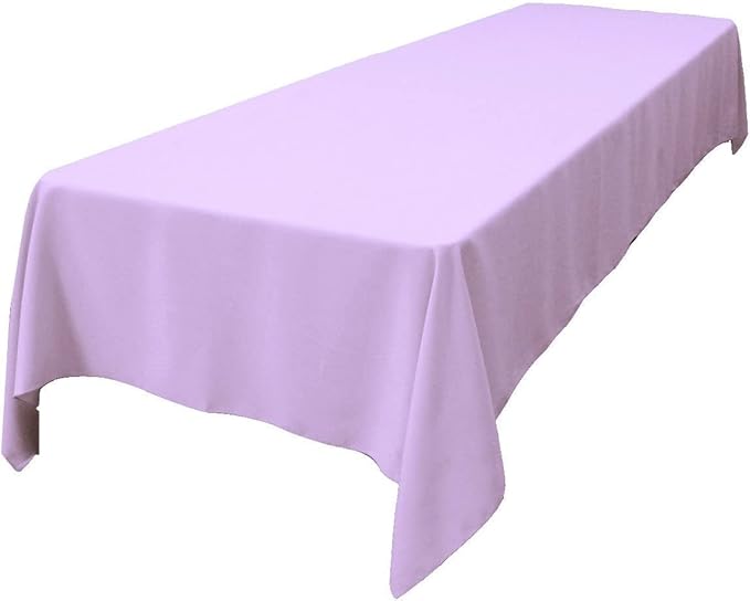 LA Linen Polyester Poplin Washable Rectangular Tablecloth, Stain and Wrinkle Resistant Table Cover 60x108, Fabric Table Cloth for Dinning, Kitchen, Party, Holiday 60 by 108-Inch, Lilac