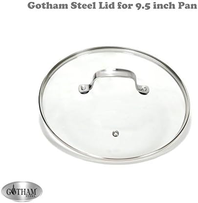 Gotham Steel Clear Tempered Glass Vented Lid - Prevents Pots and Pans from Messy Spillovers (9-inch Lid)
