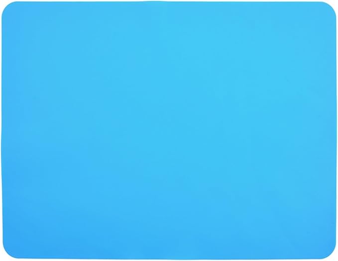Silicone Placemat Food-Grade Non-Slip Waterproof Dining Stain Table Mat Heat Dishwasher Safe(Blue)