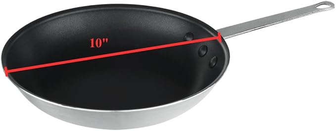 Chef Approved 10" Non-Stick Fry Pan | Fry Sauté Steak Pan Skillet with Firm Grip Riveted Handle for Kitchen Restaurant Diner Catering | Gas Oven Ceramic Cooktop Compatible | Hand Wash Only, Aluminum
