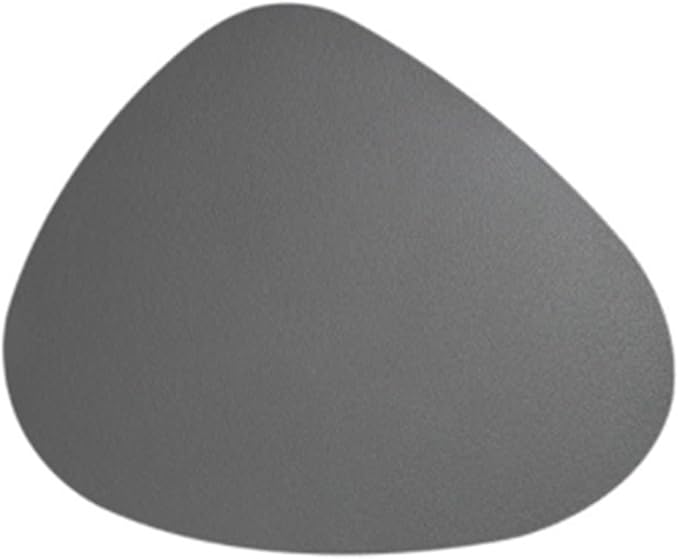 Leather Droplet Shape Mat Coaster Solid Color Heat Coffee Placemat Minimalist Non-Slip Table Mat Kitchen Accessories(Dark Grey)