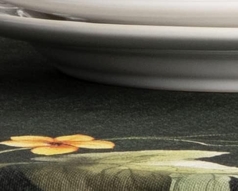 Maison d' Hermine Table Cloth Rectangle Table 100% Cotton 54 x 72 Inches Fall Tablecloth Reusable Everyday Use for Thanksgiving Christmas Decorations Dining Farmhouse (Pumpkin Garden - Dark Green)