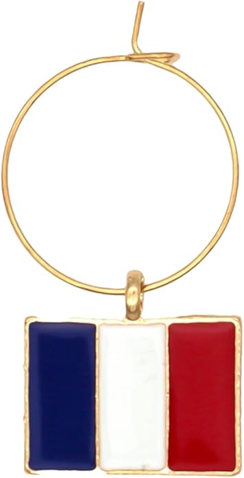 Serendipity France Wine Glass Charms, France Gift, French Glass Identifiers, Charms Include Paris Eiffel Tower, French Wine, Parfume, Flag and Croissant