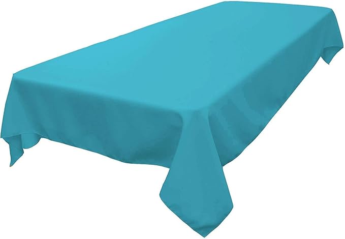 LA Linen Polyester Poplin Washable Rectangular Tablecloth, Stain and Wrinkle Resistant Table Cover 60x90, Fabric Table Cloth for Dinning, Kitchen, Party, Holiday 60 by 90-Inch, Turquoise Dark