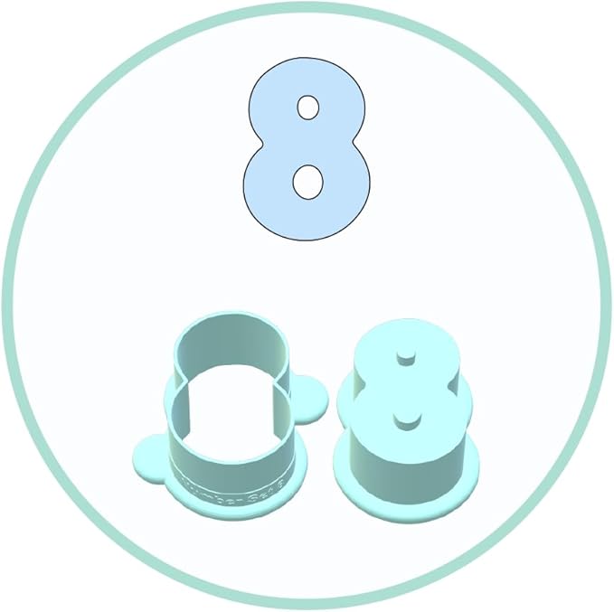 Number Cake Pop Mold with Embosser | Deluxe Cutter and Popper (Number 8 Cake Pop Mold)