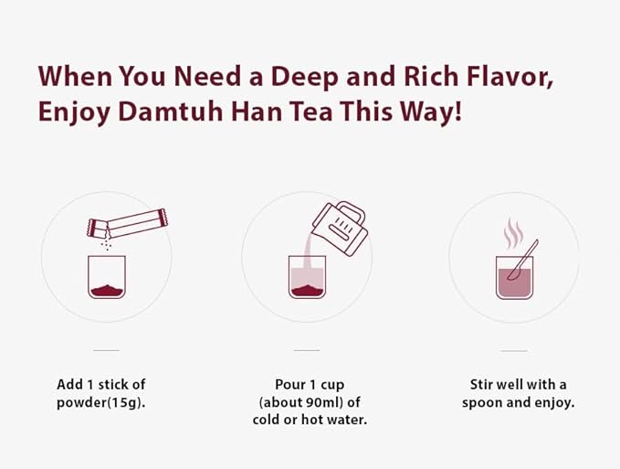 Damtuh Han Cha Korean Traditional Herbal Tea, Sweet & Spiced Instant Powder Mix with Jujube, Ginger & Cinnamon, 15g x 40 Sticks (600g)