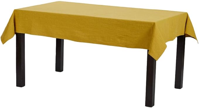 Caldo Rectangle Linen Tablecloth (Mustard)