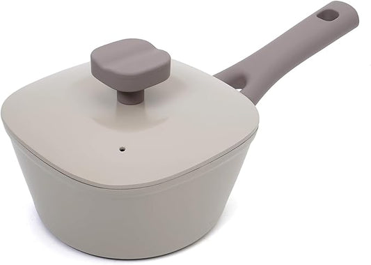 1.5QT Saucepan with Lid, Nonstick Ceramic Coating, PFAS & PFOA-Free, Induction Compatible, Dishwasher Safe, Stay-Cool Handles, Durable Scratch-Resistant Design