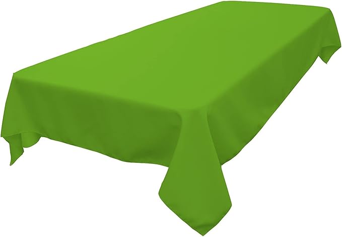 LA Linen Polyester Poplin Washable Rectangular Tablecloth, Stain and Wrinkle Resistant Table Cover 60x84, Fabric Table Cloth for Dinning, Kitchen, Party, Holiday 60 by 84-Inch, Lime