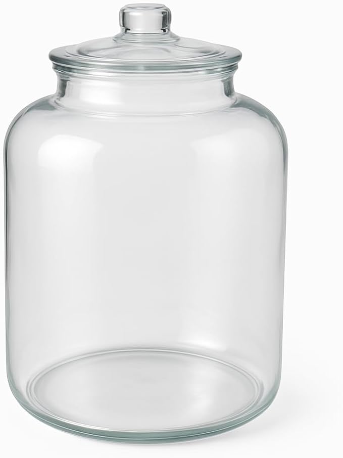 Large Glass Jars with Lids, 5.5 Gallon Glass Canisters - Super Wide Mouth Glass Jar Heavy Duty Glass Storage Jars with Lid for Storing Flour, Rice