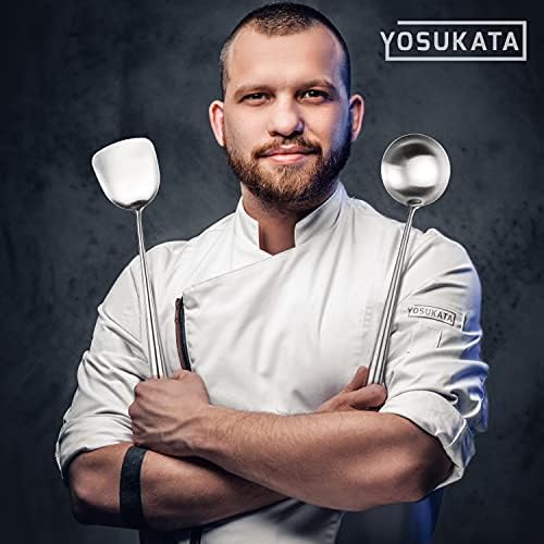 YOSUKATA Carbon Steel Wok Pan 13,5 “ + Lid 12.8 In for 13.5-In Wok + 17’’ Spatula and Ladle