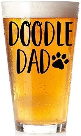 Doodle Dad™ - 16oz Pint Glass - Gift for Doodle Dog Lovers Doodle Mom Labradoodle Goldendoodle - Birthday Gift