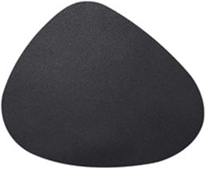 Leather Droplet Shape Mat Coaster Solid Color Heat Coffee Placemat Minimalist Non-Slip Table Mat Kitchen Accessories(Black)
