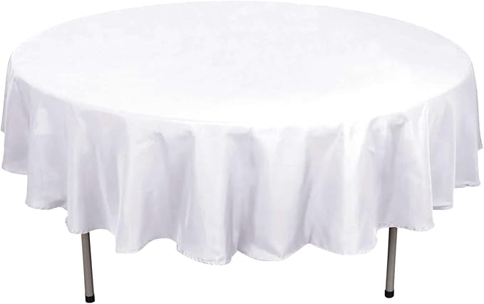 Efavormart 90" Round Linens White Wholesale Linens Polyester Round Tablecloth for Kitchen Dining Catering Wedding Birthday Party