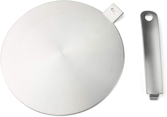 Induction adapter, converter disc for induction cooking plate, heat diffusion plate with detachable handle and base, 20 cm………