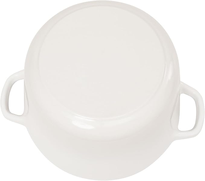 Dutch Oven Pot with Lid 2.8 qt Cast Iron Dutch Oven for Bread Baking White Enameled Cast Iron Rice Pot with Handels