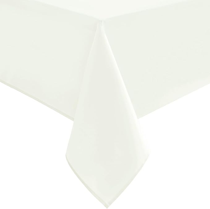 Hiasan Ivory Tablecloth for Rectangle Tables - Waterproof and Spillproof Washable Fabric Table Cloth for Dining Room Kitchen Party, 60 x 120 Inch