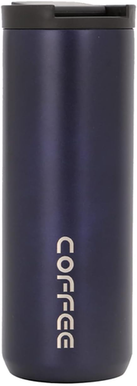350ml/500ml Double Stainless Steel 304 Coffee Mug Leak-Proof Mug Travel Portable Thermal Cup Insulation Water Bottle(Deep Blue 500ml)