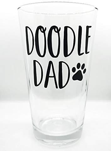 Doodle Dad™ - 16oz Pint Glass - Gift for Doodle Dog Lovers Doodle Mom Labradoodle Goldendoodle - Birthday Gift