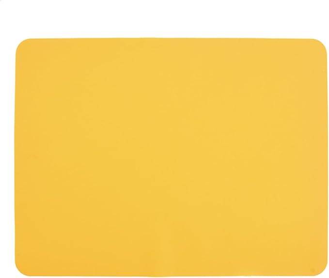 Silicone Placemat Food-Grade Non-Slip Waterproof Dining Stain Table Mat Heat Dishwasher Safe(Yellow)