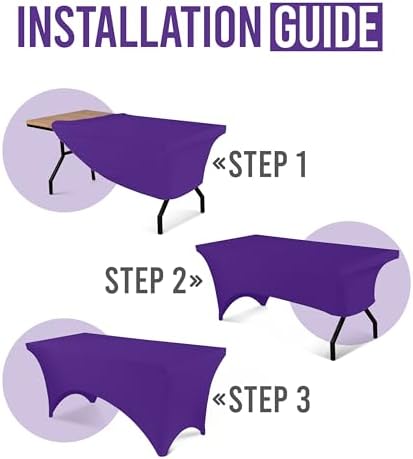 Utopia Kitchen Spandex Tablecloth 1 Pack [6FT, Purple] Tight, Fitted, Washable and Wrinkle Resistant Stretch Rectangular Patio Table Cover for Event, Wedding, Banquet & Parties [72Lx30Wx30H Inch]