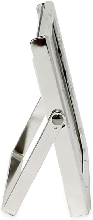 Laura Ashley 2x3 Silver Bamboo Metal Picture Frame (Vertical) with Pull-Out Easel Stand, Made for Tabletop, Counterspace, Shelf and Desk (2x3, Silver)
