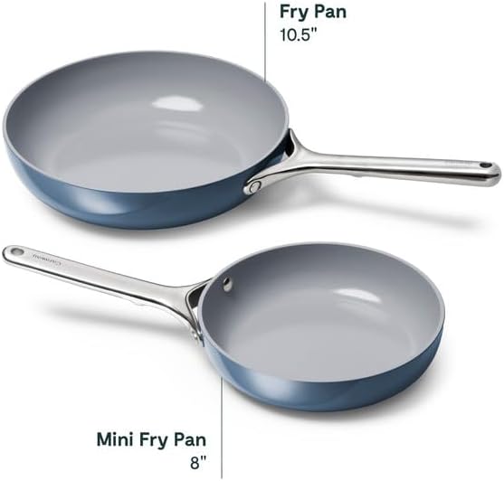 Caraway Nonstick Ceramic Frying Pan (2.7 qt, 10.5") - Non Toxic, PTFE & PFOA Free - Oven Safe & Compatible with All Stovetops (Gas, Electric & Induction) - Navy