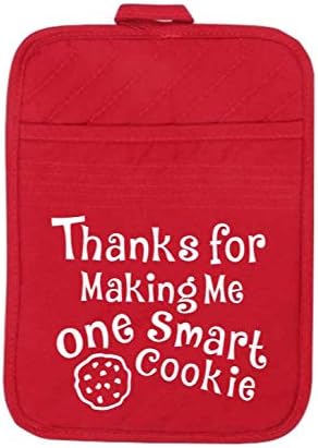 Teacher Appreciation Gift for Women - Thank You Present Potholder - One Smart Cookie Oven Mitt - Set of 2 (Smart Cookie Single)