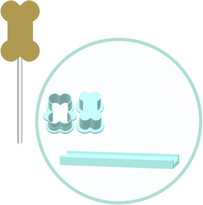 Dog Bone and Paw Cake Pop Molds | Deluxe Cutter, Popper, and Tray Option (Dog Bone Single Cutter/Popper with Tray)