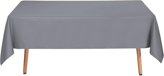 sancua Rectangle Tablecloth - 54 x 108 Inch - Stain and Wrinkle Resistant Washable Polyester Table Cloth, Decorative Fabric Table Cover for Dining Tables, Buffet Parties and Camping, Light Grey