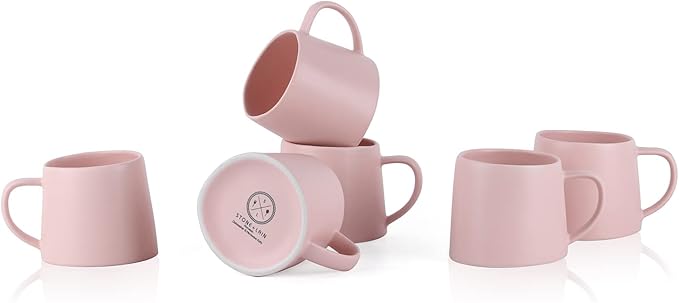 Stone Lain Delilah Mug 6-Piece Dish Set, Porcelain, Blush